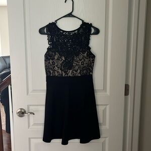 Trixxi Black Cocktail Dress, Size Small with Intricate lace design
